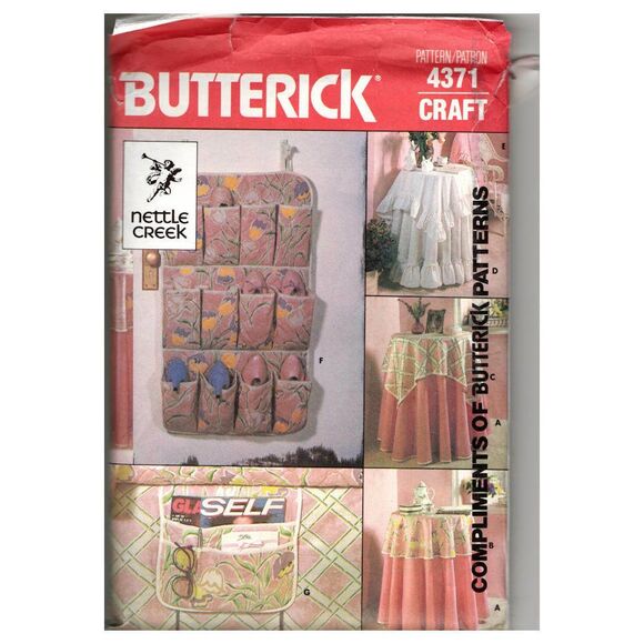 Butterick Other - Butterick 4371 Home Decorating Pattern Organization Shoe Bag More NEW UNCUT